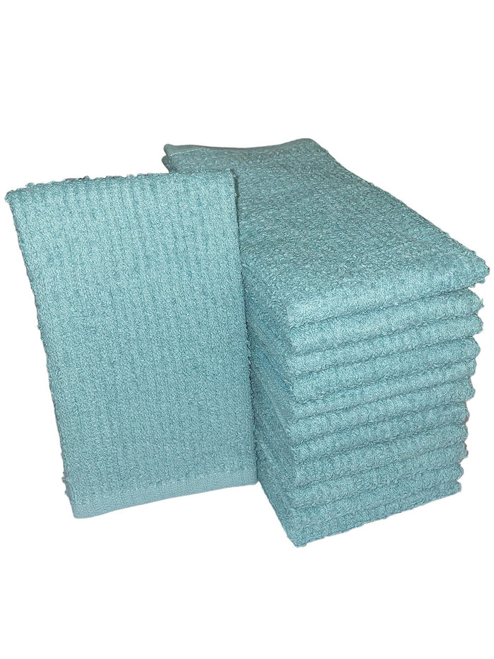 100% Cotton Ribbed Bar Mops Kitchen Towels, 12 Pack - Dish Towels, Super-Absorbent, Multi-Purpose for Home, Kitchen, and Bar Cleaning, 16 x 19 inches.