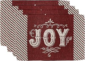 Merry with Cardinal Christmas Tapestry Placemat Set of 4 for Kitchen Dining Table Size: 13" x 19".