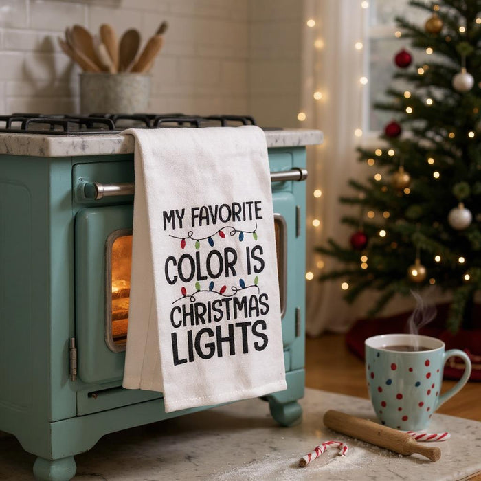 Set of 6, Christmas Holiday Print 100% Cotton Kitchen Towel / Tea Towel Size: 15” x 25".
