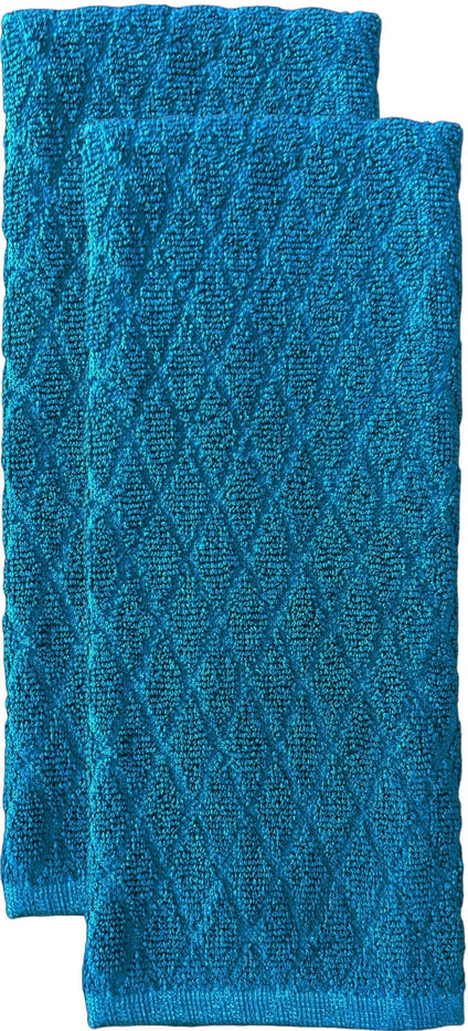 Premium Cotton Kitchen Towels Dish Towels Set of 6, Diamond Design Kitchen Towels 425 GSM, Soft and Highly Absorbent, Machine Washable Size: 16 x 26 Inch.