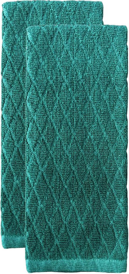 Premium Cotton Kitchen Towels Dish Towels Set of 6, Diamond Design Kitchen Towels 425 GSM, Soft and Highly Absorbent, Machine Washable Size: 16 x 26 Inch.