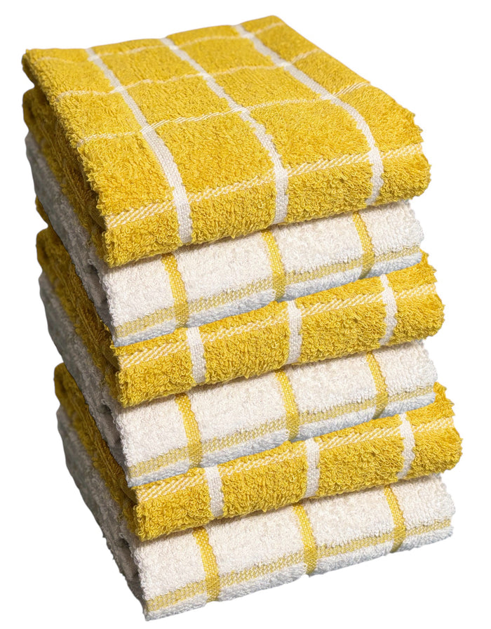 100% Cotton Terry Dish Towels – 6 Pack Window Panel Kitchen Towels - Easy to Clean Everyday Use, Ultra Absorbent, Maximum Softness and Machine Washable – 15 x 25 inch.