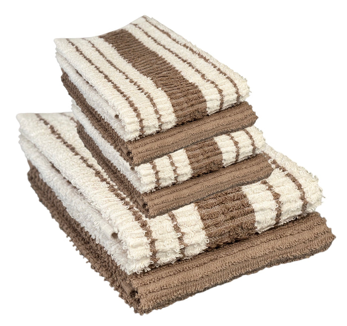 Set of 6, 100 Cotton 2 Kitchen Towel, 4 Dishcloths Size: 12” x 12” Extra Soft and Highly Absorbent, Machine Washable.