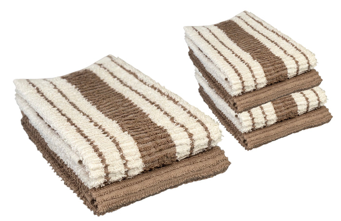 Set of 6, 100 Cotton 2 Kitchen Towel, 4 Dishcloths Size: 12” x 12” Extra Soft and Highly Absorbent, Machine Washable.