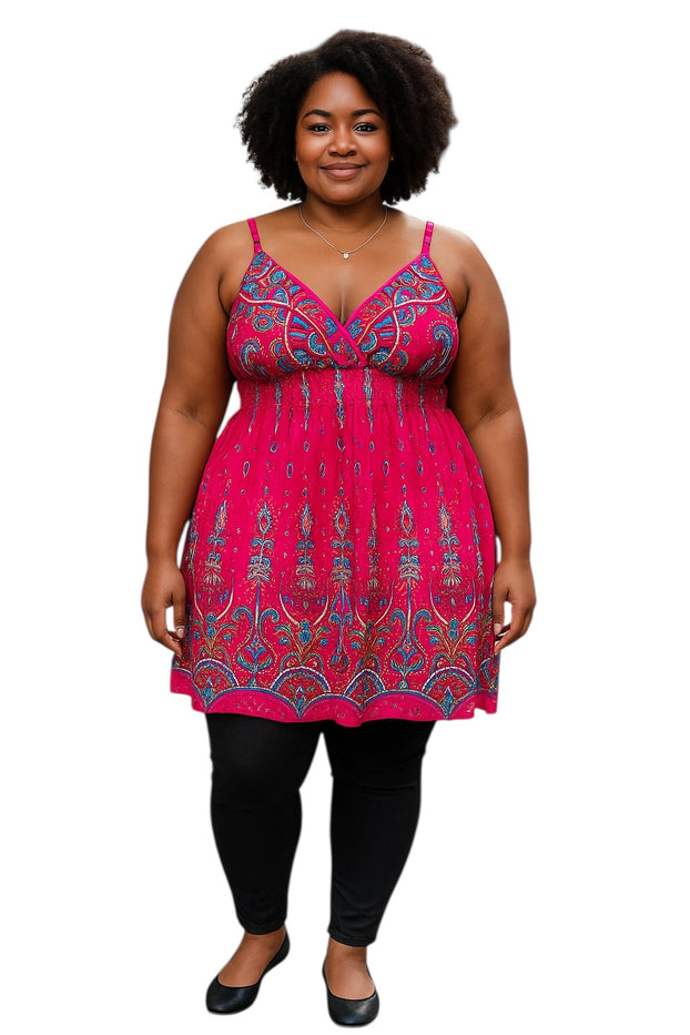 Women Summer Dress Floral Design Spaghetti Strap Padded Bra Thin Stripes Mini Dress