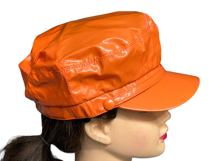 PU Leather Liner Fiddler Cap Newsboy Cabbie Baker Boy for Women Pageboy Visor Elastic Back