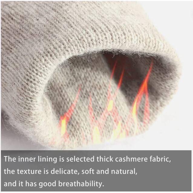 Men's Leather Driving Gloves with touch Screen 100% Real Leather with Lining: 100% Cashmere wool Warm Winter Gloves