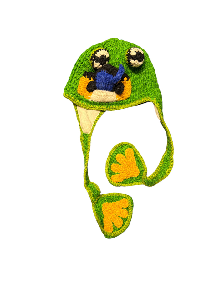 Handmade Animal Character Wool with Fleece Lined Adult Winter Hat, One Size fits