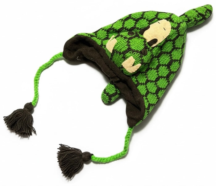 Handmade Animal Character Wool with Fleece Lined Adult Winter Hat, One Size fits