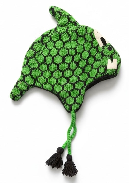 Handmade Animal Character Wool with Fleece Lined Adult Winter Hat, One Size fits