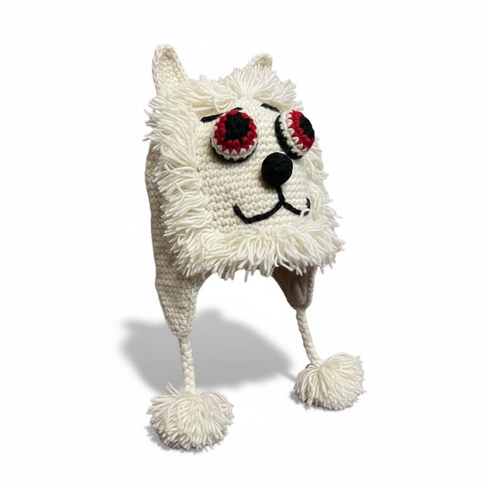 Handmade Animal Character Wool with Fleece Lined Adult Winter Hat, One Size fits