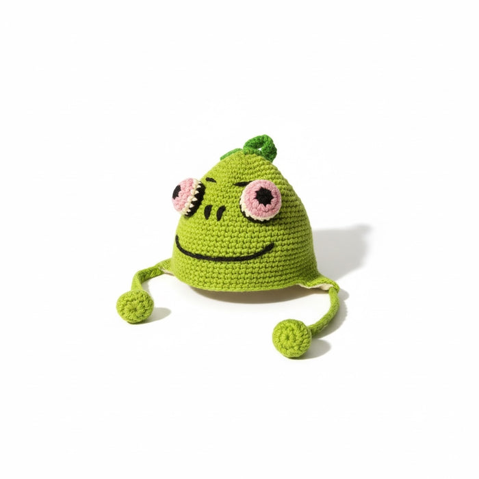 Handmade Animal Character Wool with Fleece Lined Adult Winter Hat, One Size fits