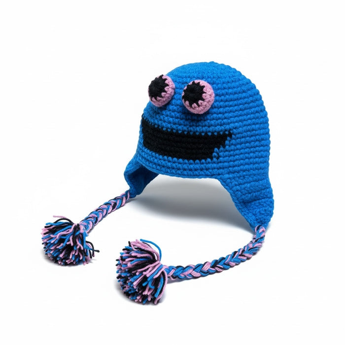Handmade Animal Character Wool with Fleece Lined Adult Winter Hat, One Size fits