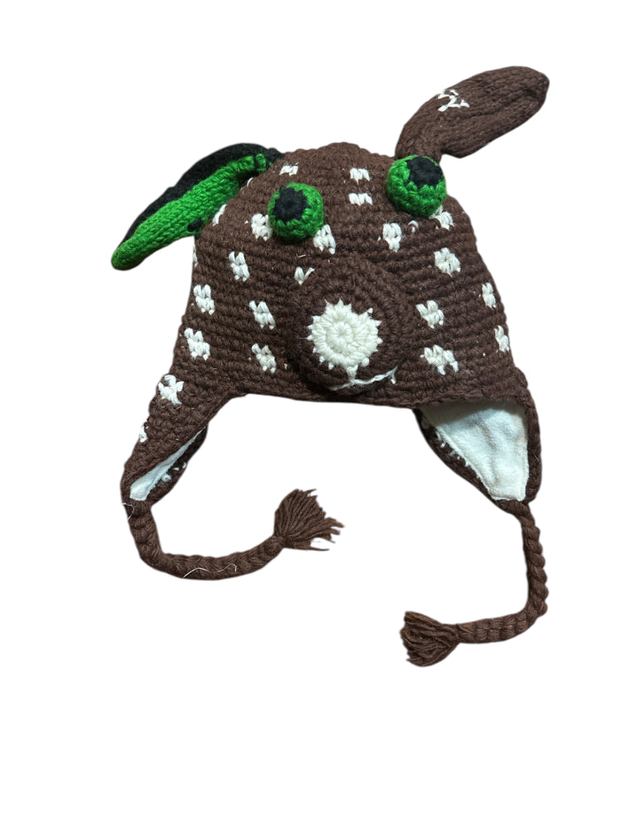 Handmade Animal Character Wool with Fleece Lined Adult Winter Hat, One Size fits