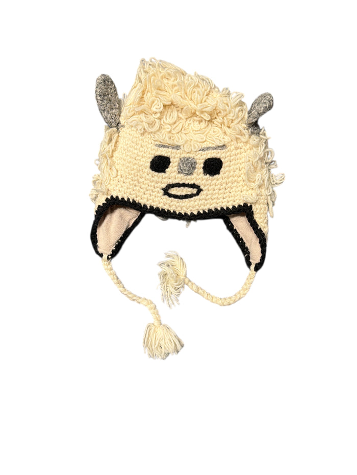 Handmade Animal Character Wool with Fleece Lined Adult Winter Hat, One Size fits