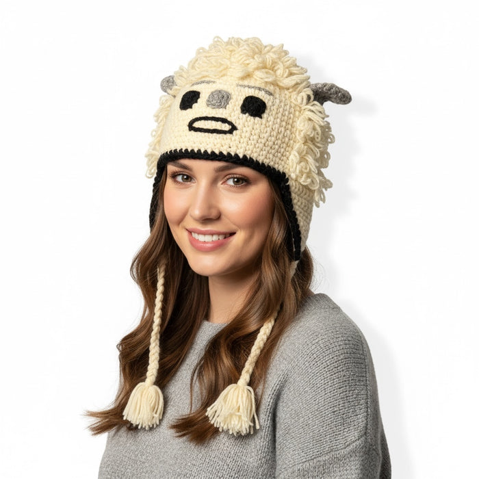 Handmade Animal Character Wool with Fleece Lined Adult Winter Hat, One Size fits