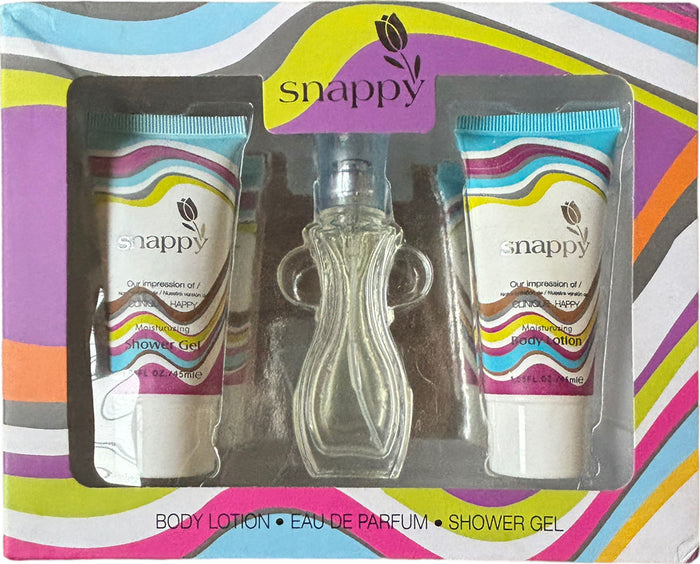 3 Pcs  Snappy Perfume Set, Body Lotion, Shower Gel and EDP for Women impression