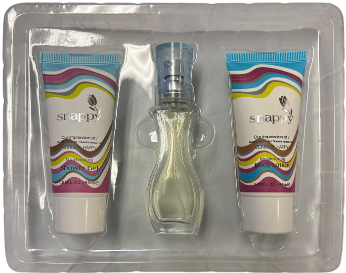 3 Pcs  Snappy Perfume Set, Body Lotion, Shower Gel and EDP for Women impression