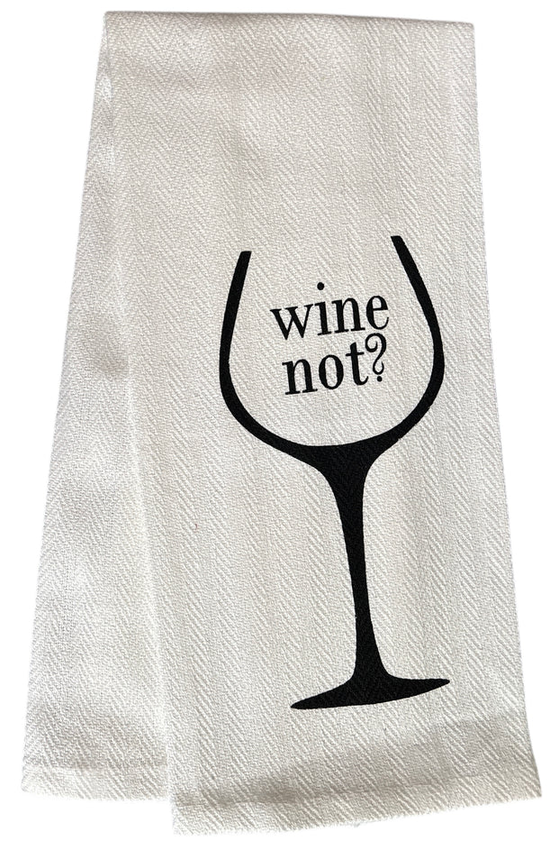 Wine Design 5 Pcs Cotton Herringbone Pattern Flour Sack Kitchen Towels Size: 16 X 28 Inch.