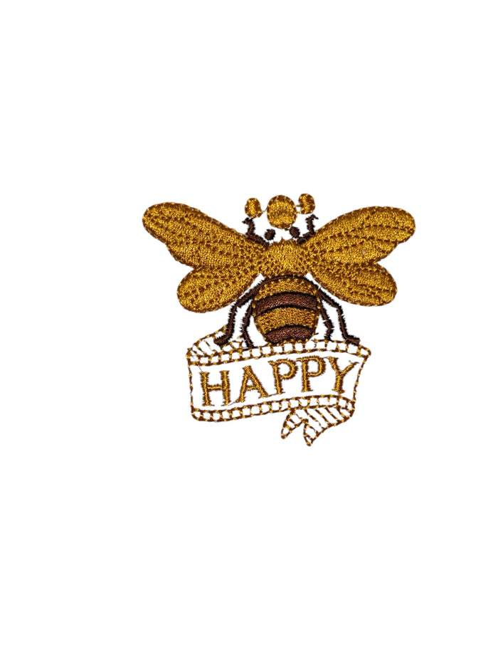 Two pcs, Butterfly with Happy Embroidery and Plain Terry Cotton Kitchen Towel, Super Absorbent, Heavy Duty, Great for Kitchen, or Household Size: 15” x 25”.