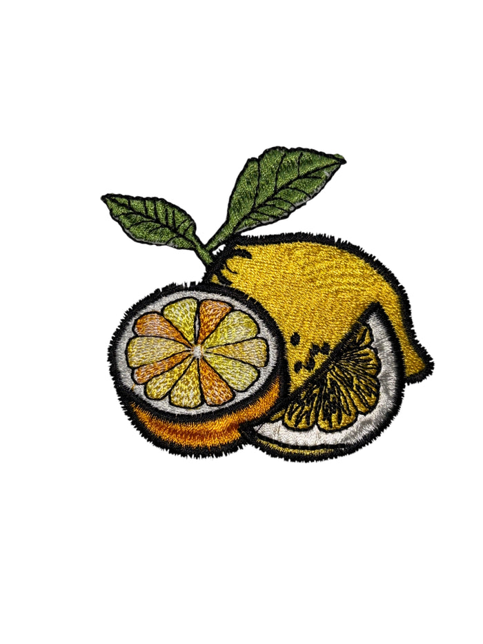 Two pcs, Lemon Embroidery and Plain Cotton Terry Kitchen Towel, Super Absorbent, Heavy Duty, Great for Kitchen, or Household Size: 15” x 25”.