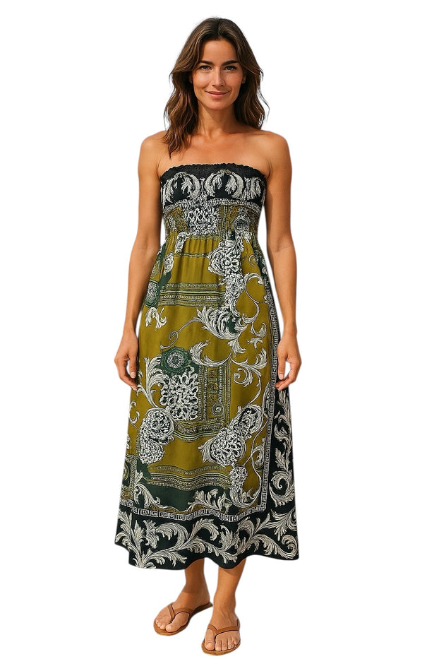 Women's Summer Bohemian Spaghetti Strapless Off Shoulder Backless Midi Petal Cliff LLC Women's Summer Bohemian Spaghetti Strapless Off Shoulder Backless Midi Petal Cliff LLC