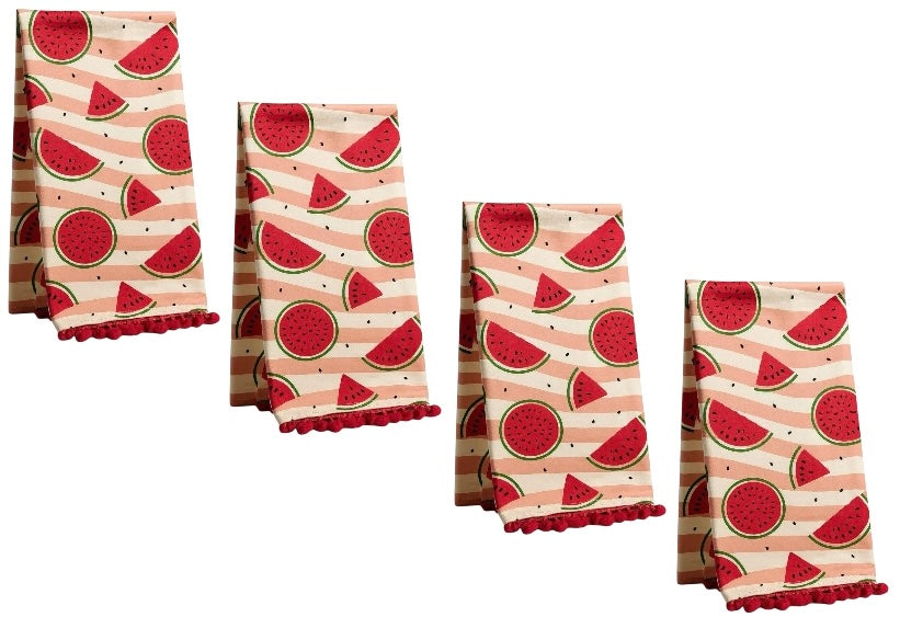 Watermelon Pom-Pom cotton soft and absorbent kitchen towels Size: 16 x 28 inches for Wedding, Baby Shower, Home Décor, housewarming gift.