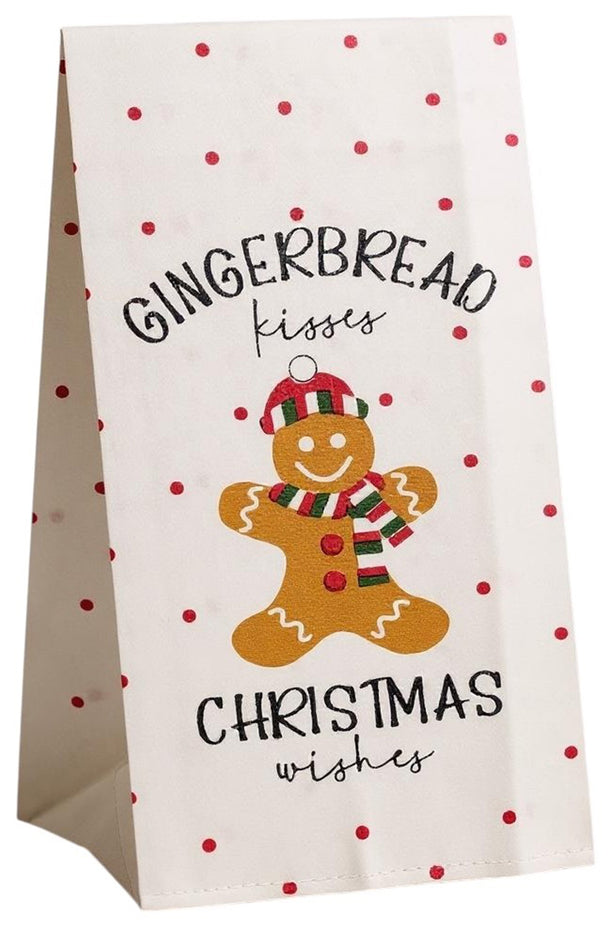 Set of 6, 100% Cotton Assorted Funny Christmas Kitchen Towels with Sentiments on White & Dark Linen Soft and Absorbent Tea Towels / Kitchen Towel Size: 15” x 25".
