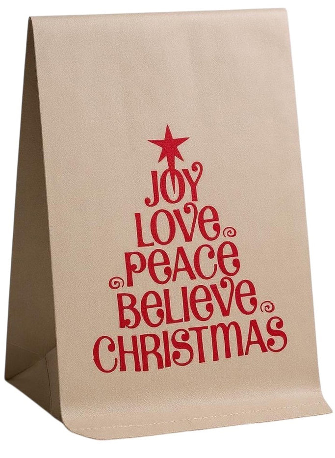 Set of 6, 100% Cotton Assorted Funny Christmas Kitchen Towels with Sentiments on White & Dark Linen Soft and Absorbent Tea Towels / Kitchen Towel Size: 15” x 25".
