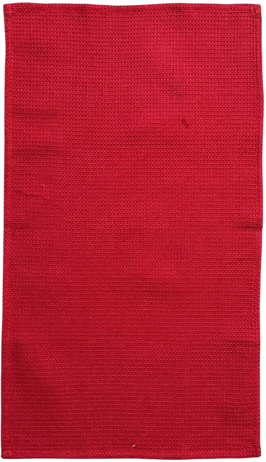 Set of 4, Red and Black Buffalo Plaid Quote Merry Christmas, 100% Cotton Herringbone Pattern and Red Waffle Weave Kitchen Towel / Tea Towels Soft and Absorbent Size: 16” x 28".