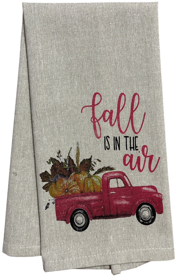 Set of 6, Fall & Harvest Halloween on Dark Linen 100% Cotton Vintage Saying Tea Towels/Kitchen Towel Size: 15” x 25".