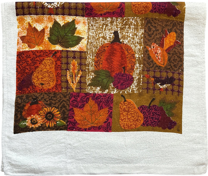 Set of 4, Fall Terry Velour Printed Terry Kitchen Towels Assorted Design Size : 15 X 25 Inches.