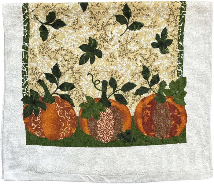 Set of 4, Fall Terry Velour Printed Terry Kitchen Towels Assorted Design Size : 15 X 25 Inches.