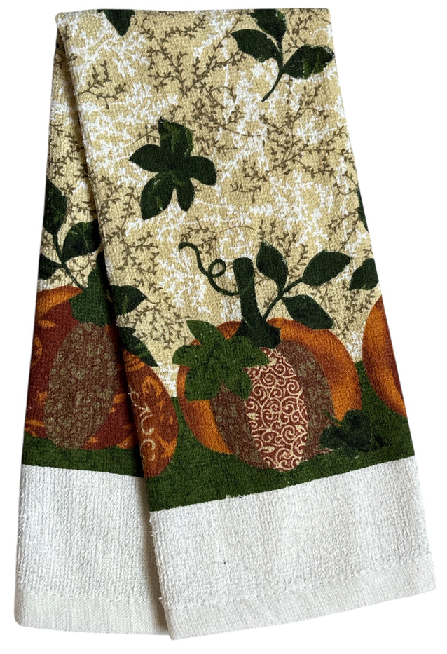 Set of 4, Fall Terry Velour Printed Terry Kitchen Towels Assorted Design Size : 15 X 25 Inches.