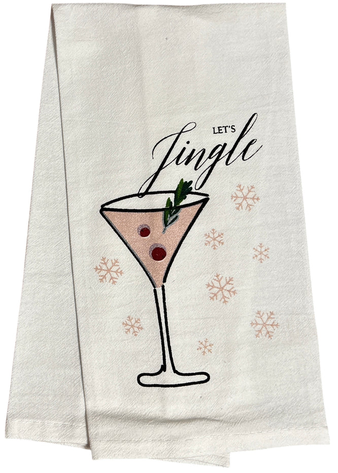 Set of 6, 100% Cotton Assorted Funny Christmas Kitchen Towels with Sentiments on White & Dark Linen Soft and Absorbent Tea Towels/Kitchen Towel Size: 15” x 25".