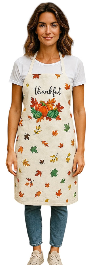 4 Pack, 100% Cotton Lightweight Colorful Fall Print/Whimsical Print Apron Size:19” x 30”, Ideal for Dress Size 4-6.