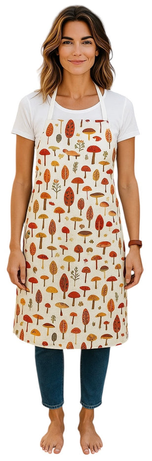 4 Pack, 100% Cotton Lightweight Colorful Fall Print/Whimsical Print Apron Size:19” x 30”, Ideal for Dress Size 4-6.