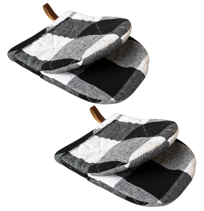 Mini Oven Mitts, 2 Pcs Kitchen Gloves, Heat Resistant and Soft Quilted Cotton Lining for Safe Backing Cooking Barbecue. Size: 5.5” x 7”