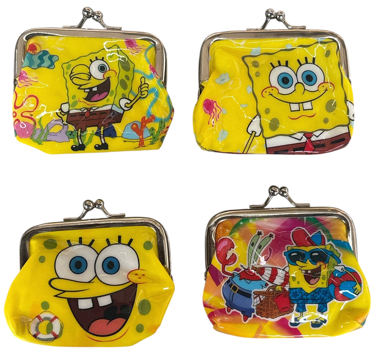 Spongebob Squarepants 4 Diffrent Design Coin Pouch Purses Money Bag.