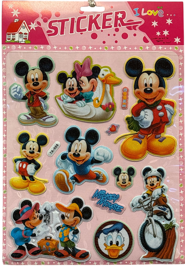 4 Pcs, Mickey Mouse 3D Foam Sticker for kids room decor self-adhesive wallpaper.