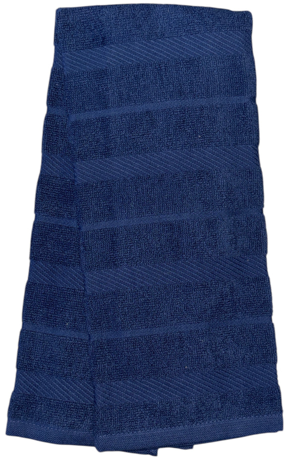 Diagonal Stripes, 6 Pack Large 100% Ring-Spun Cotton Kitchen Towels/Hand Towels with Hanging Loop, 430 GSM Soft & Ultra Absorbent, Machine Washable 16 x 28 inches.