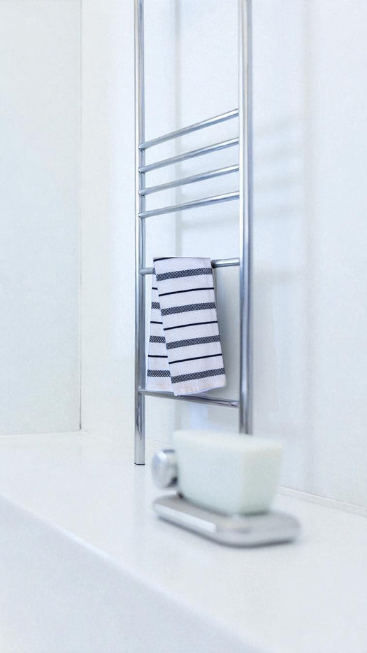 Diagonal Stripes, 6 Pack Large 100% Ring-Spun Cotton Kitchen Towels/Hand Towels with Hanging Loop, 430 GSM Soft & Ultra Absorbent, Machine Washable 16 x 28 inches.