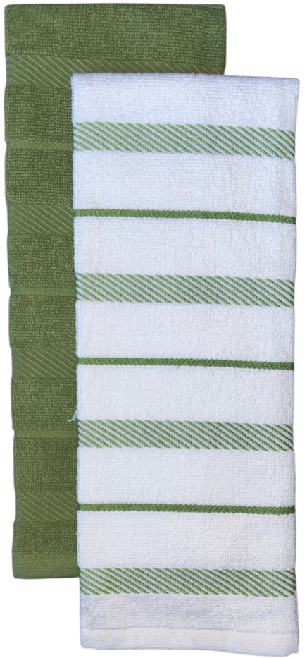Diagonal Stripes, 6 Pack Large 100% Ring-Spun Cotton Kitchen Towels/Hand Towels with Hanging Loop, 430 GSM Soft & Ultra Absorbent, Machine Washable 16 x 28 inches.