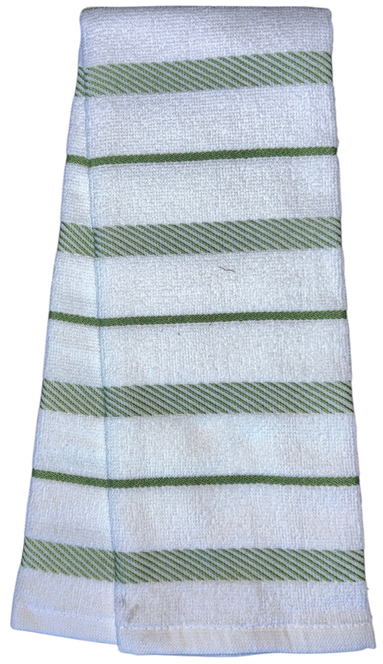 Diagonal Stripes, 6 Pack Large 100% Ring-Spun Cotton Kitchen Towels/Hand Towels with Hanging Loop, 430 GSM Soft & Ultra Absorbent, Machine Washable 16 x 28 inches.