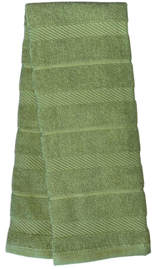 Diagonal Stripes, 6 Pack Large 100% Ring-Spun Cotton Kitchen Towels/Hand Towels with Hanging Loop, 430 GSM Soft & Ultra Absorbent, Machine Washable 16 x 28 inches.