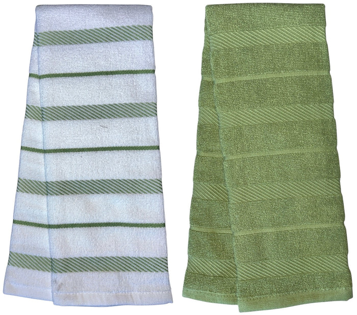 Diagonal Stripes, 6 Pack Large 100% Ring-Spun Cotton Kitchen Towels/Hand Towels with Hanging Loop, 430 GSM Soft & Ultra Absorbent, Machine Washable 16 x 28 inches.