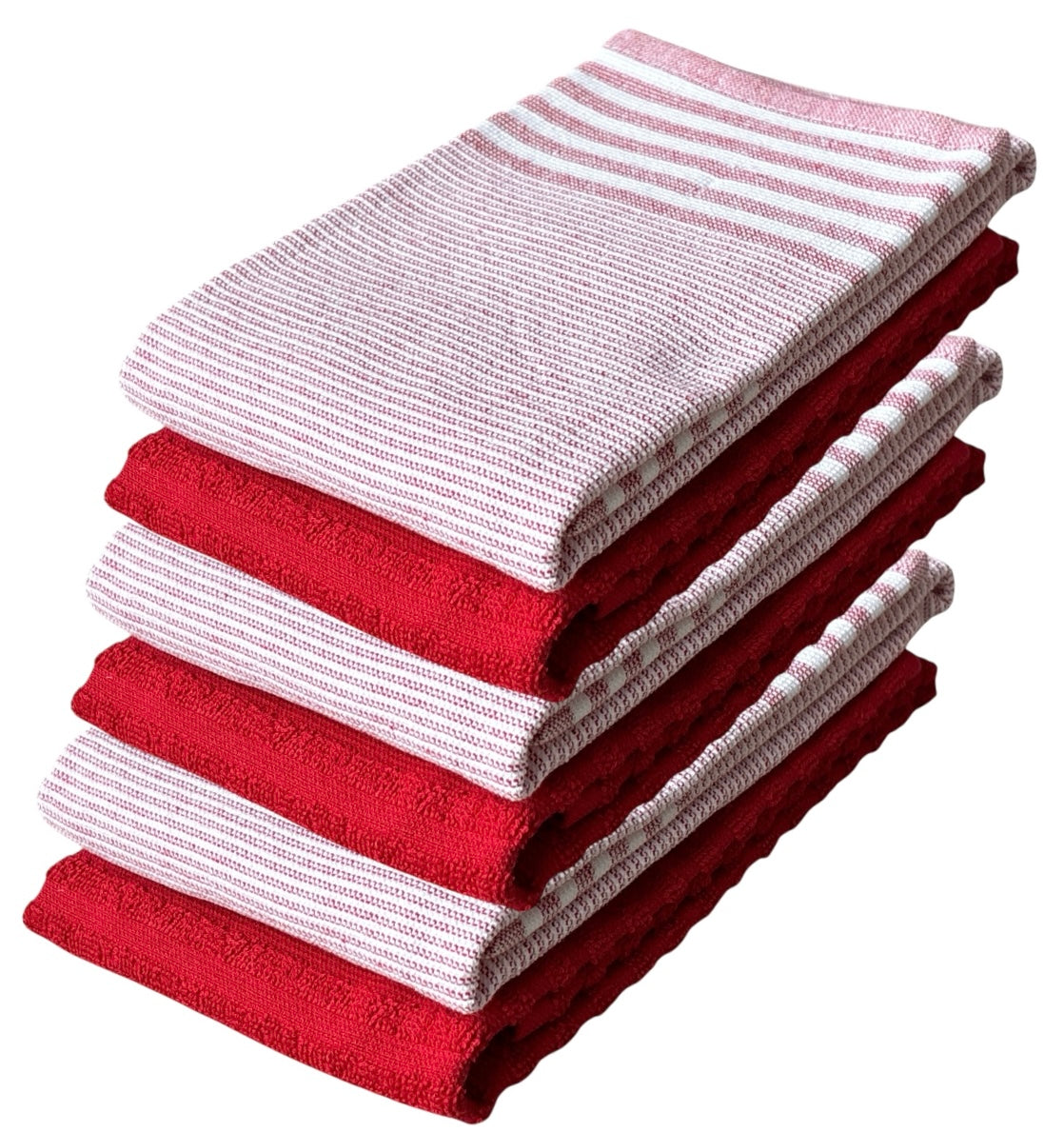 Stripes Kitchen Towels/Hand Towels, 6 Pack Large 100% Ring-Spun Cotton with Hanging Loop, 430 GSM Soft & Ultra Absorbent, Machine Washable 16 x 28 inches.