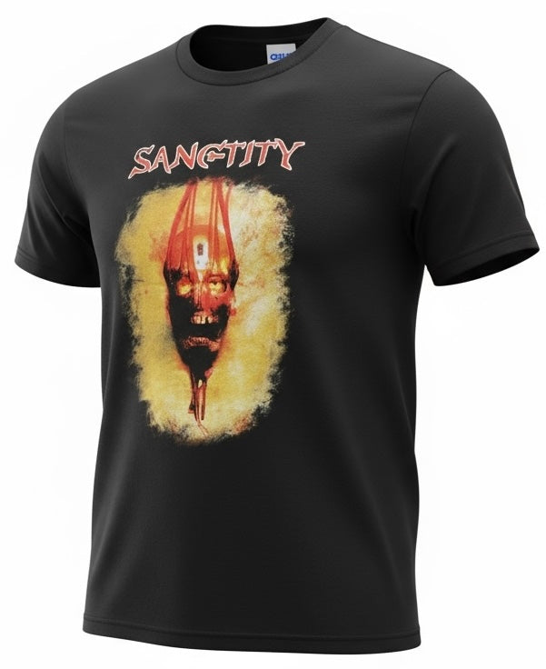 2 Pcs, Sanctity Blood Skull Mask Heavy Cotton Black TEE.