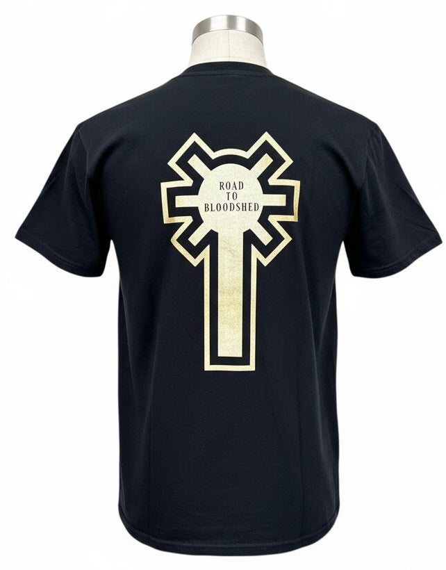 2 Pcs, Sanctity Blood Skull Mask Heavy Cotton Black TEE.