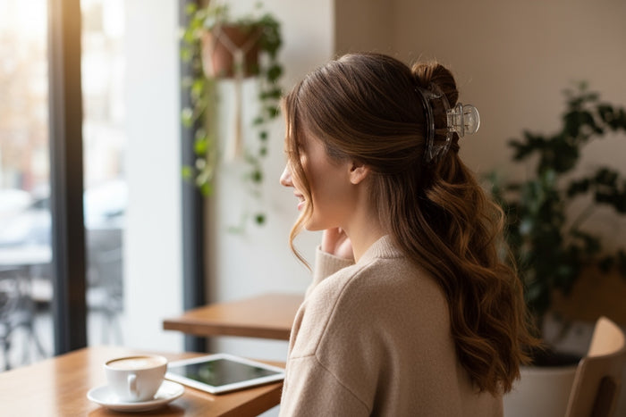 12 Pack, Clear Plastic Hair Claws Clips Women Strong Hair Grip.